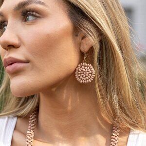 Sachi Chromatic Hues Circle Earrings - Peach